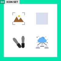 Flat Icon Pack of 4 Universal Symbols of crop network photography mechanic 5 Editable Vector Design Elements