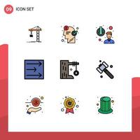 Modern Set of 9 Filledline Flat Colors and symbols such as holiday weather idea arrow depose Editable Vector Design Elements