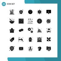 25 Thematic Vector Solid Glyphs and Editable Symbols of opportunity employee thinking arrows mark Editable Vector Design Elements