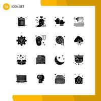 16 Creative Icons Modern Signs and Symbols of setting lock baked keyhole modeling Editable Vector Design Elements