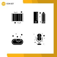 4 Creative Icons Modern Signs and Symbols of bath programing mat design clean Editable Vector Design Elements