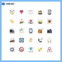 25 Flat Color concept for Websites Mobile and Apps easter sweet component food pancake Editable Vector Design Elements