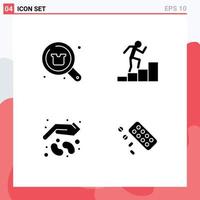 User Interface Pack of 4 Basic Solid Glyphs of buy farming shop employee seed Editable Vector Design Elements