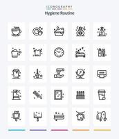 Creative Hygiene Routine 25 OutLine icon pack  Such As clothes. gauge. cleaning. detergent. clean vector