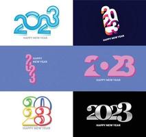 Big Set of 2023 Happy New Year logo text design 2023 number design template vector