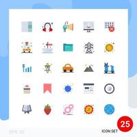 25 User Interface Flat Color Pack of modern Signs and Symbols of gadget computers hardware ecolab eco testing Editable Vector Design Elements