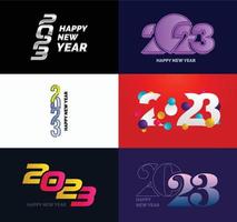 Big Collection of 2023 Happy New Year symbols Cover of business diary for 2023 with wishes vector