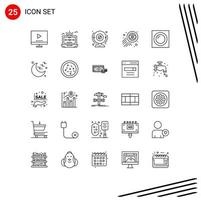 25 Universal Lines Set for Web and Mobile Applications trading bitcoin computer technology webcam Editable Vector Design Elements