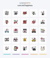 Creative Love 25 Line FIlled icon pack  Such As fashion. beauty. heart. romance. heart vector