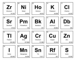 diseño de paquete de iconos de 20 tablas preiodicas de los elementos vector