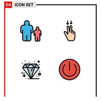 4 Creative Icons Modern Signs and Symbols of child friday parental control down special Editable Vector Design Elements