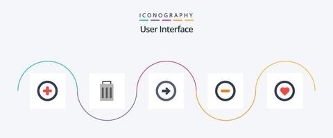User Interface Flat 5 Icon Pack Including love. interface. button. user. interface vector