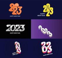 Big Set of 2023 Happy New Year logo text design 2023 number design template vector