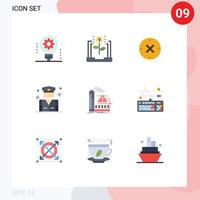 Stock Vector Icon Pack of 9 Line Signs and Symbols for security people financial business delete Editable Vector Design Elements