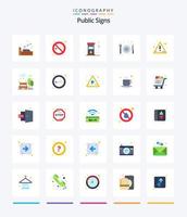 Creative Public Signs 25 Flat icon pack  Such As city park. warning. station. attention. restaurant vector