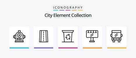 City Element Collection Line 5 Icon Pack Including minus. hexagon. evergreen tree. travel. service. Creative Icons Design vector