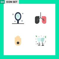 Universal Icon Symbols Group of 4 Modern Flat Icons of beauty beer salon gesture wine Editable Vector Design Elements