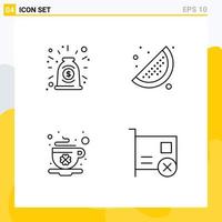 4 Line concept for Websites Mobile and Apps agreement saint deal food card Editable Vector Design Elements