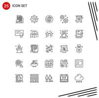 Universal Icon Symbols Group of 25 Modern Lines of diploma greeting card global clover business Editable Vector Design Elements