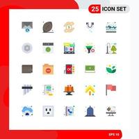 Pack of 25 Modern Flat Colors Signs and Symbols for Web Print Media such as monitor plumbing currency plumber leak Editable Vector Design Elements