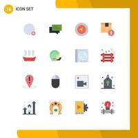 Pictogram Set of 16 Simple Flat Colors of sailfish product map logistic box Editable Pack of Creative Vector Design Elements