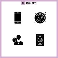 Universal Icon Symbols Group of Modern Solid Glyphs of computers work hardware diet gear Editable Vector Design Elements