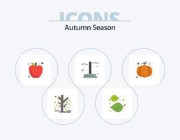 paquete de iconos planos de otoño 5 diseño de iconos. jardín. caer. naturaleza. otoño. Fruta vector