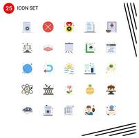 Group of 25 Flat Colors Signs and Symbols for files document navigation copy star Editable Vector Design Elements