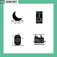 Universal Icon Symbols Group of 4 Modern Solid Glyphs of fog can communication file food Editable Vector Design Elements