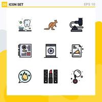 Universal Icon Symbols Group of 9 Modern Filledline Flat Colors of mother main trave computer microscope Editable Vector Design Elements