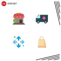 Set of 4 Modern UI Icons Symbols Signs for insurance enlarge shop medical maximize Editable Vector Design Elements