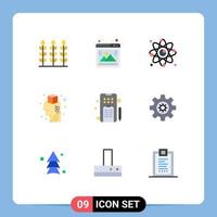 Universal Icon Symbols Group of 9 Modern Flat Colors of pencle idea connection design brain Editable Vector Design Elements