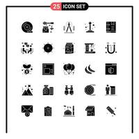 Modern Set of 25 Solid Glyphs and symbols such as book joystick sweet control geometry Editable Vector Design Elements