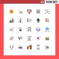 25 Thematic Vector Flat Colors and Editable Symbols of circle network delete data chart Editable Vector Design Elements