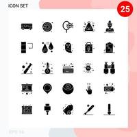 25 Thematic Vector Solid Glyphs and Editable Symbols of hacker recycle balloon item eco Editable Vector Design Elements