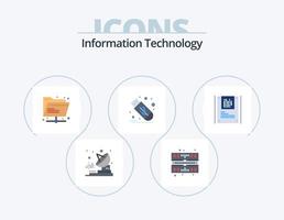 paquete de iconos planos de tecnología de la información 5 diseño de iconos. descifrado criptografía. red. análisis. vara vector