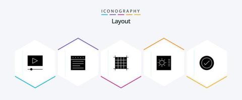 Layout 25 Glyph icon pack including . ux. line. ui. layout vector