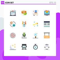 Modern Set of 16 Flat Colors Pictograph of property house promotion strategy growth Editable Pack of Creative Vector Design Elements