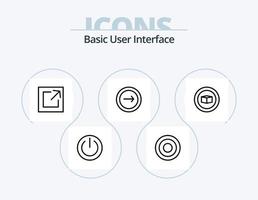 paquete de iconos de línea básica 5 diseño de iconos. ui básico. ajustes. ux. ayudar vector