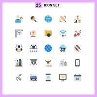 paquete de iconos de vector de stock de 25 signos y símbolos de línea para elementos de diseño de vector editables de plumero de bombilla en línea de mano inteligente