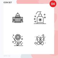 Universal Icon Symbols Group of 4 Modern Filledline Flat Colors of whtiehouse soap house place farming Editable Vector Design Elements