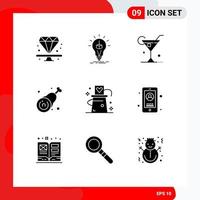 9 Creative Icons Modern Signs and Symbols of meat chicken box bone spring Editable Vector Design Elements