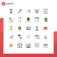 conjunto de 25 iconos de ui modernos símbolos signos para camisa de datos usa ropa jabón elementos de diseño vectorial editables vector