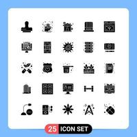 conjunto de 25 iconos modernos de la interfaz de usuario signos de símbolos para la página usa active american hat elementos de diseño vectorial editables vector