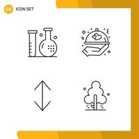 4 User Interface Line Pack of modern Signs and Symbols of disease arrow health love scale Editable Vector Design Elements