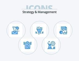 Strategy And Management Blue Icon Pack 5 Icon Design. sort. filter. setting. appointment. male vector