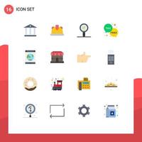 Universal Icon Symbols Group of 16 Modern Flat Colors of connection tax biology theorem money finance Editable Pack of Creative Vector Design Elements