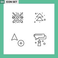 Group of 4 Filledline Flat Colors Signs and Symbols for billiard copy play next artistic Editable Vector Design Elements