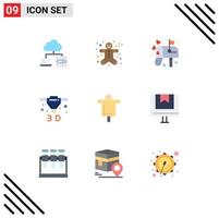 Modern Set of 9 Flat Colors and symbols such as scarecrow farm letter agriculture direct Editable Vector Design Elements