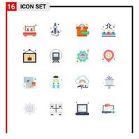 Stock Vector Icon Pack of 16 Line Signs and Symbols for celebration management technology employer business Editable Pack of Creative Vector Design Elements